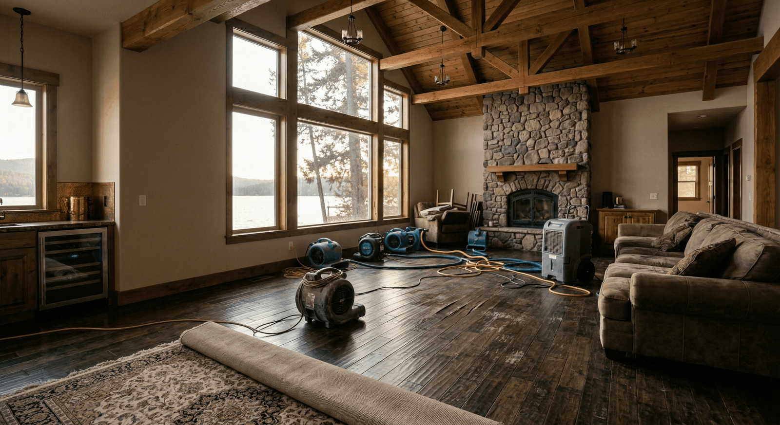 water damage restoration Spokane Valley WA professional restoration equipment